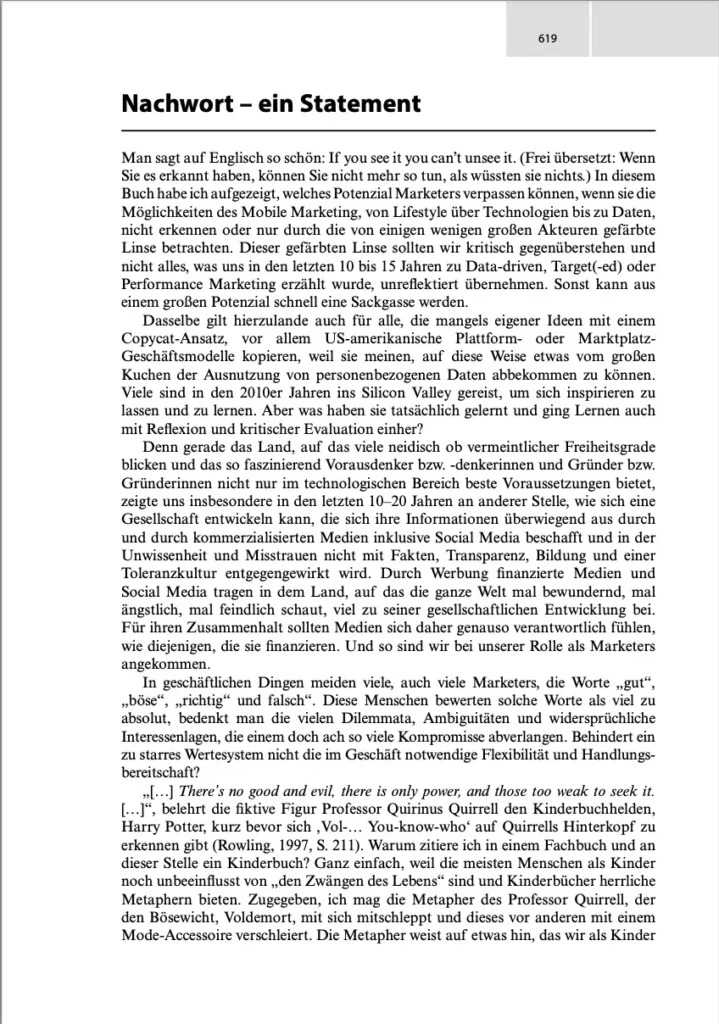 Abbildung der ersten Seite des Nachwortes